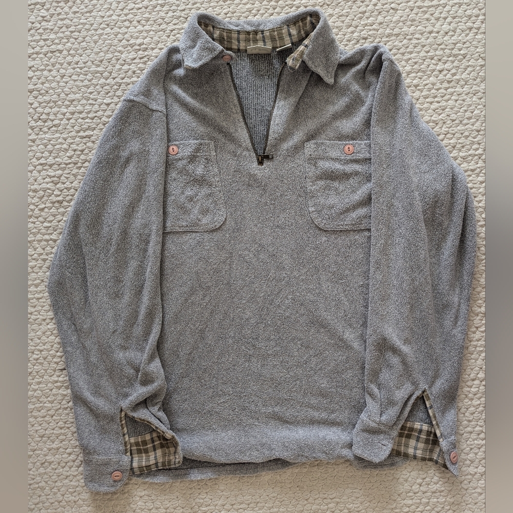 LL Bean Mens Terrycloth Pullover